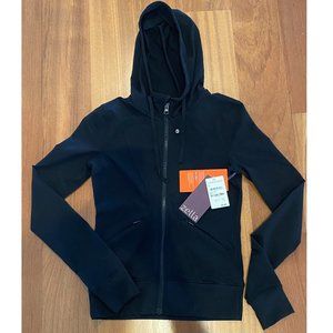 New Women's ZELLA XS Black Hooded Lightweight Full Zip Jacket Long Sleeve NWT